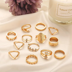 Elegant Gold Crystal Rings