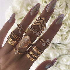 Elegant Gold Crystal Rings