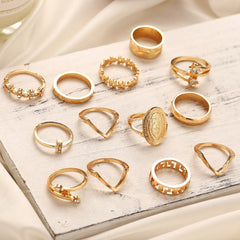 Elegant Gold Crystal Rings