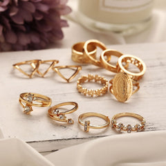 Elegant Gold Crystal Rings