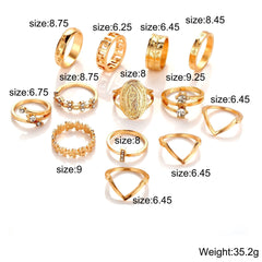 Elegant Gold Crystal Rings